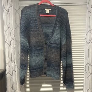 NWT Christian Siriano Blue and Gray Cardigan